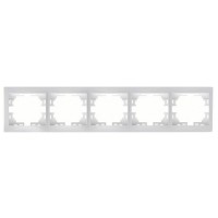Рамка 5-місна горизонтальна біла, Mira, Lezard