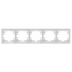 Рамка 5-местная горизонтальная белая, Mira, Lezard