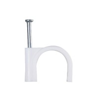 Кабельная скоба Аско-Укрем 5мм кругла белая 100шт (A0150030002)