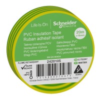 Ізоляційна стрічка Schneider Electric 2420105 19ммх20м жовто/зелена