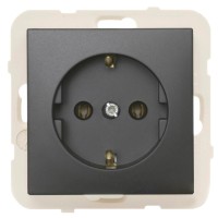 Одинарная розетка Logus 21131 TIS 2P+Z Шуко 16А 250В (серый)