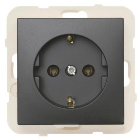 Одинарная розетка Logus 21131 TIS 2P+Z Шуко 16А 250В (серый)