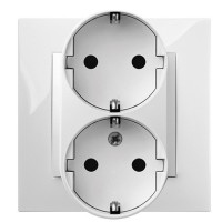 Двомісна розетка Elektro-Plast Carla 1738-00 із з/к «моноліт» (білий)