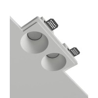 Гіпсовий точковий врізний світильник Oledim 7771536 TS8 GYPSUM GU10 2x10W IP20 білий