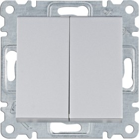 Вимикач 2-кл. 1-тактовий WL0142 Lumina-2, срібло, Hager