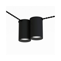 Точковий світильник для зовнішньої проводки Pikart 33883-2 BP GU10 2x60W IP20 Чорний