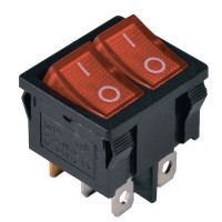 Перемикач TNSy KCD1-6-2101N R+R/B з підсвічуванням червоний (TNSy5500734)