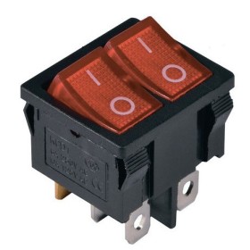 Перемикач TNSy KCD1-6-2101N R+R/B з підсвічуванням червоний (TNSy5500734)