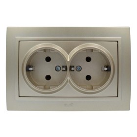 Розетка ELBI ZENA Silverline титан 2-я с заземлением ( 500-011400-907 )