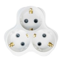 Тройник Violux 3 гнезда с заземлением белый ( 940800 )