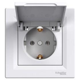 Розетка з кришкою Asfora біла, EPH3100121