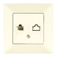 Розетка телефонна Meridian, RJ11 Cat.3, кремовий