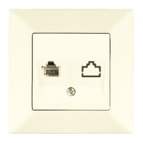 Розетка телефонна Meridian, RJ11 Cat.3, кремовий