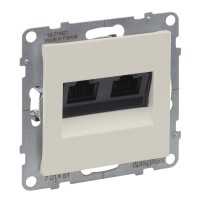 Двойная компьютерная розетка RJ45 Cat.5e UTP Legrand SUNO (слоновая кость) 721251