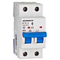 Автоматичний вимикач 16А 2P 6кА х-ка B, Schrack