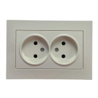 Розетка EL-BI VEGA кремовая 2-я без заземления ( 510-010330-908 )