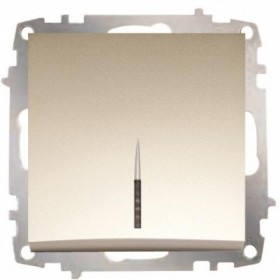 Выключатель ELBI ZENA Silverline титан 1кл с подсветкой без рамки (609-012500-201)