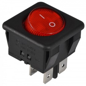 Переключатель Аско-Укрем KCD2-10-201 R/B (0-I) круглый красный (A0140040126)