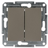 Вимикач 2-клавішний без рамки бронза Asfora, EPH0300169