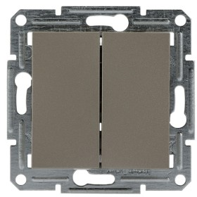 Вимикач 2-клавішний без рамки бронза Asfora, EPH0300169