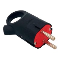 Вилка з кольцом Neomax з заземленням чорна (NX1106)