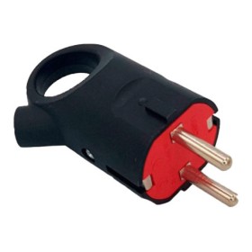 Вилка з кольцом Neomax з заземленням чорна (NX1106)