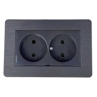Розетка Nilson Selene антрацит 2-на без заземлення ( 23362524 )