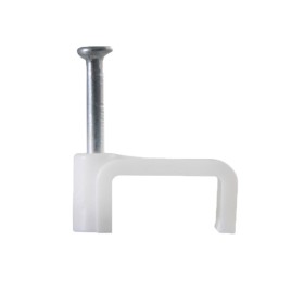 Кабельна скоба Аско-Укрем 6мм плоска біла 100шт (A0150030017)