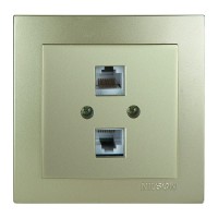 Розетка Nilson Touran золото комп'ютерна 2-на CAT6e RJ45 ( 24151047 )