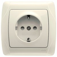 Розетка із захисними шторками, кремова VIKO Carmen