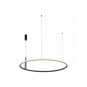 Підвісний світильник, люстра Zuma Line 22808-WOOD Wood Claud Led 1x42W 3000K/4000K/6000K 1750Lm IP20 Чорний