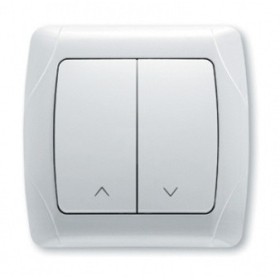 Перемикач 2-клавішний для керування жалюзі, білий Carmen
