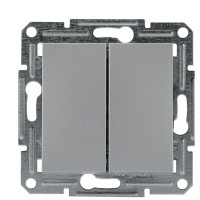 Перемикач 2-клавішний без рамки алюміній Asfora, EPH0600161