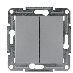Перемикач 2-клавішний без рамки алюміній Asfora, EPH0600161