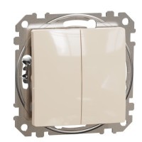 Двухклавишный переключатель Schneider Electric Sedna Design & Elements бежевый SDD112108