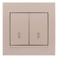 Вимикач прохідний 2-кл., кремовий, Deriy, Lezard