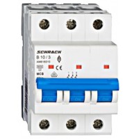 Автомат захисту мережі 10А 3P 6кА х-ка B, Schrack