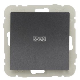 Одноклавишный выключатель Logus 21012 TIS 10АХ 250В с подсветкой (серый)