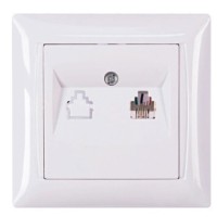 Телефонна розетка TNSy Latina IP20 біла (TNSy5000162)