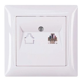 Телефонная розетка TNSy Latina IP20 белая (TNSy5000162)