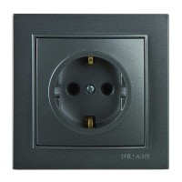 Розетка Nilson Thor антрацит 1-на з заземленням ( 27161017 )