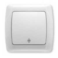 Выключатель 1-клавишный проходной белый VIKO Carmen