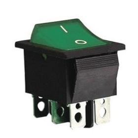 Переключатель TNSy KCD2-202N G/B с подсветкой зеленый (TNSy5500774)