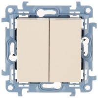 Вимикач двоклавішний Simon 10 кремовий