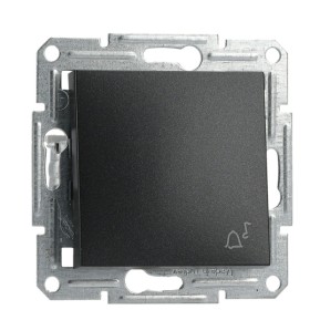 Выключатель кнопочный без рамки «Звонок» антрацит Asfora, EPH0800171