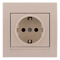 Розетка с з/к кремовая Deriy, Lezard