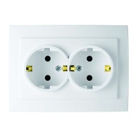 Розетка Nilson Touran біла 2-на з заземленням ( 24111025 )