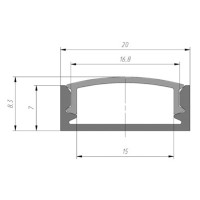 LED-профиль накладной ЛП20, 2 метра
