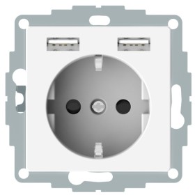 USB розетка Schuko Schneider Electric Merten System M MTN2366-0319 2 USB (полярно білий)