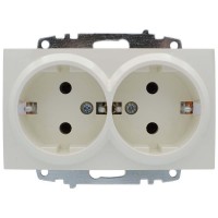 Розетка ELBI ZENA кремова 2-на з заземленням без рамки ( 609-010300-907 )